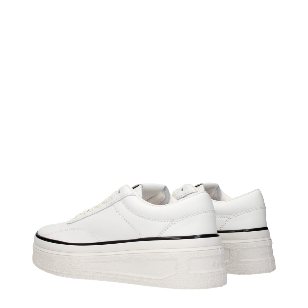 White Leather Platform Sneakers