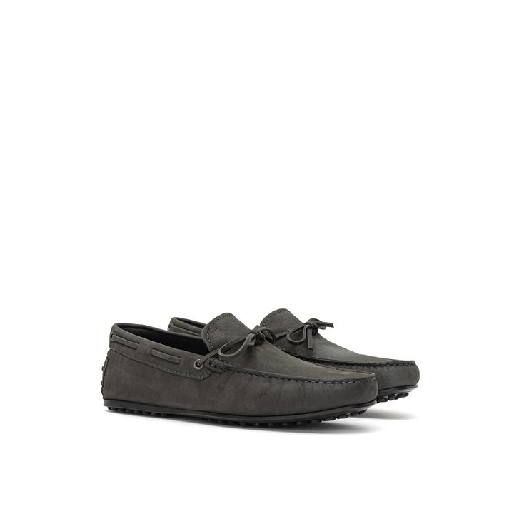 Gray Nubuc Leather Moccassin