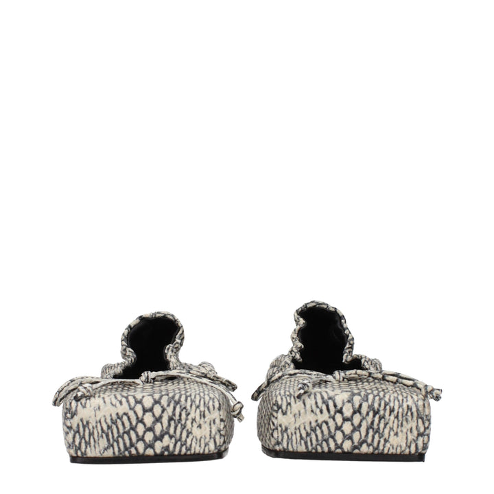 Beige Leather Ballet Flats