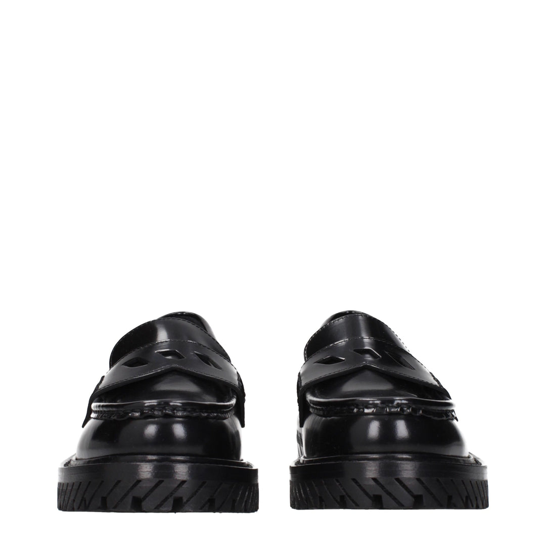 Black Leather Slip-On Loafers