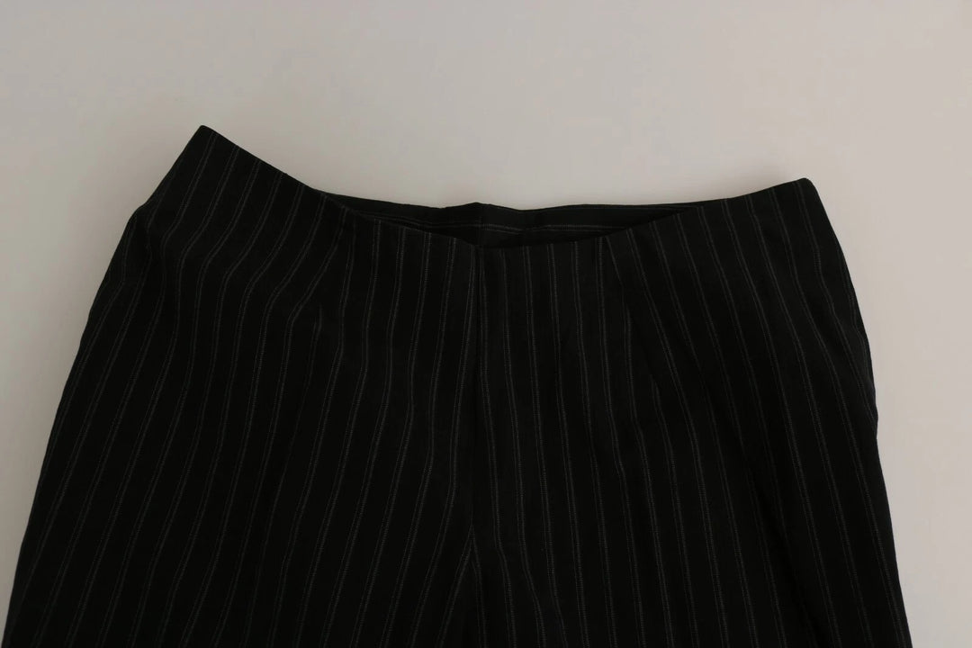 Black High Waist Straight Dress Trouser Pants