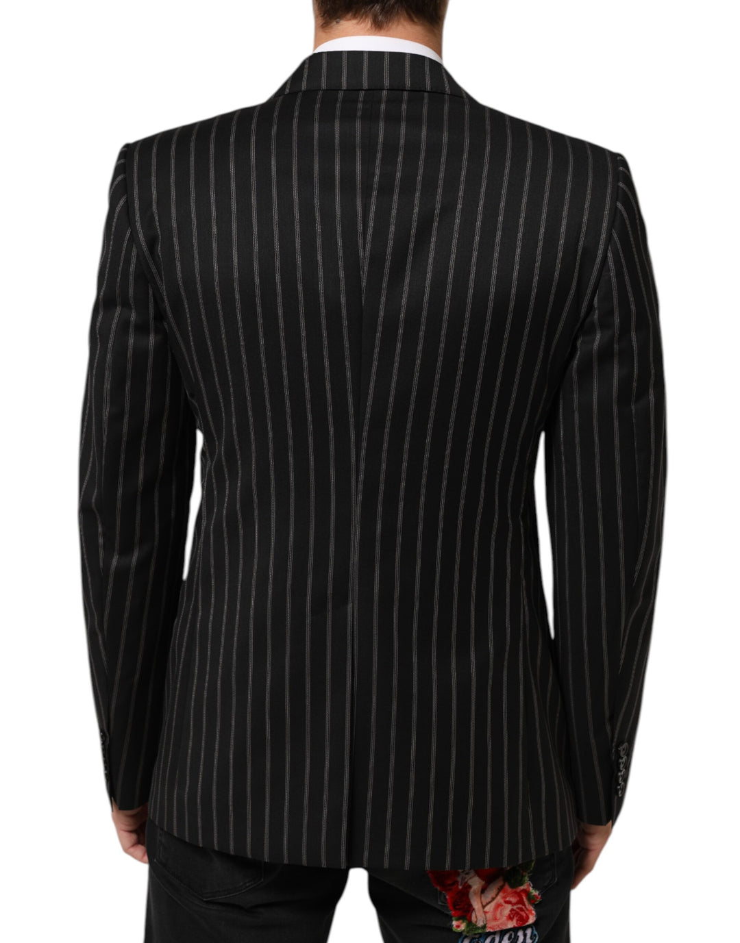 Black Stripes SICILIA 1 Button Suit Blazer