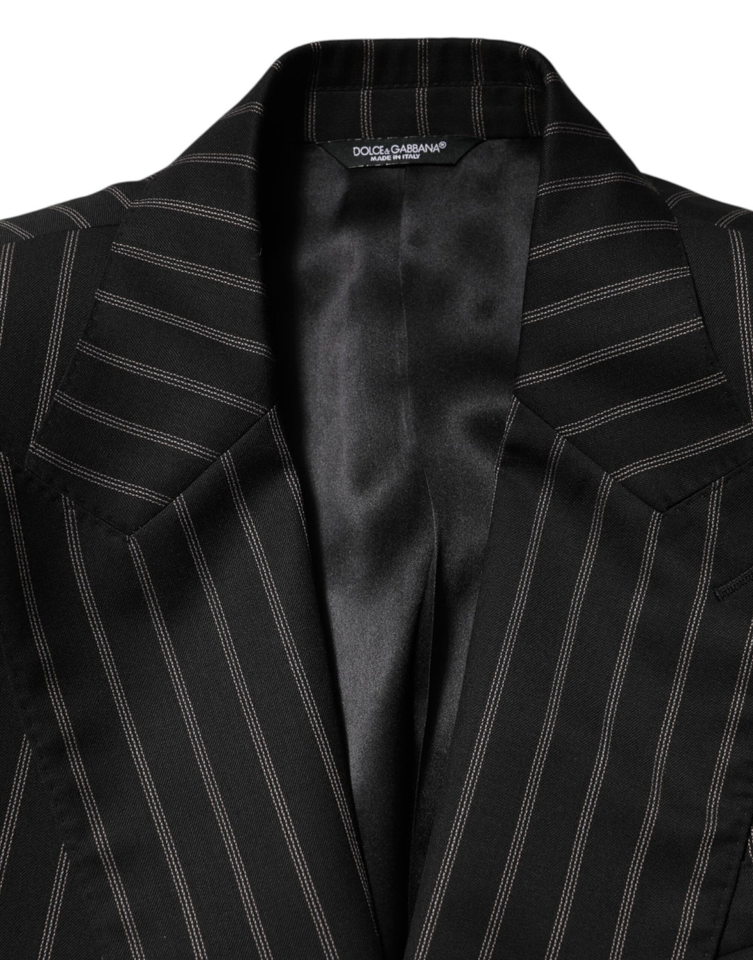 Black Stripes SICILIA 1 Button Suit Blazer