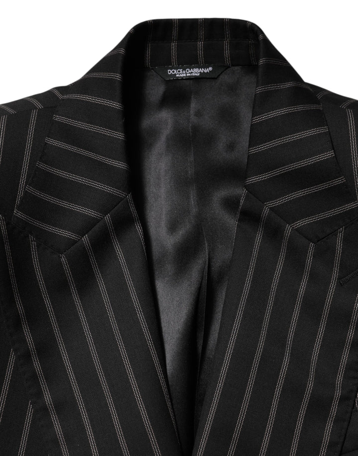 Black Stripes SICILIA 1 Button Suit Blazer