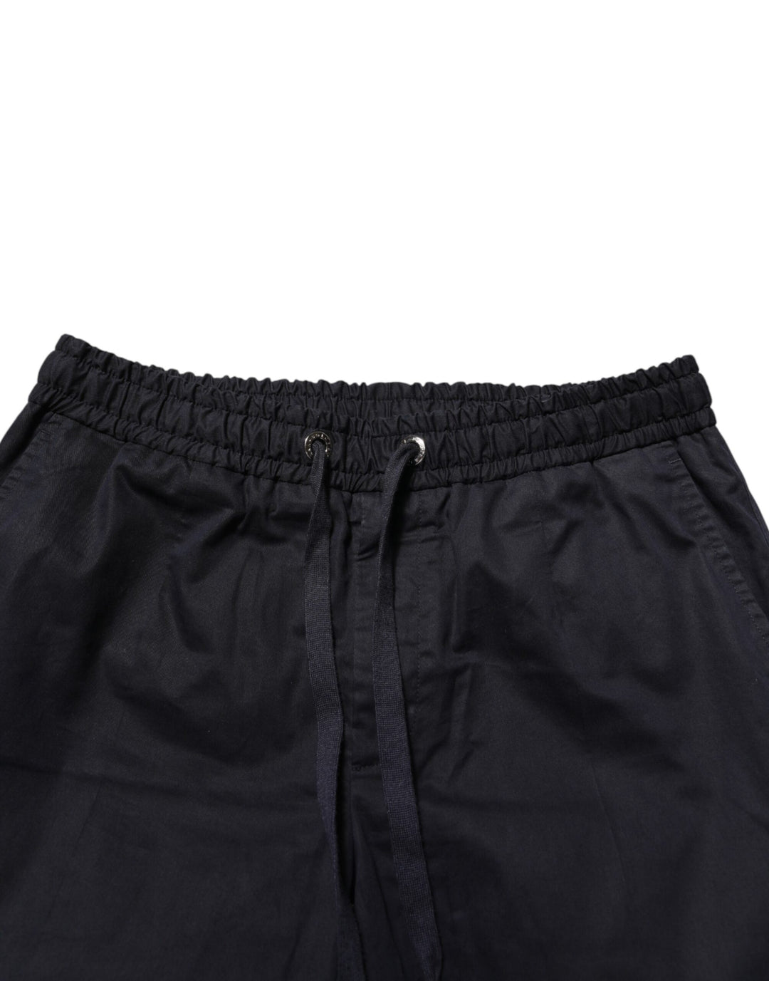 Black Mid Waist Drawstring Men Jogger Pants