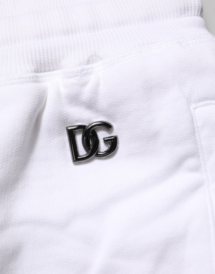 White Distressed Cotton Men Bermuda Shorts