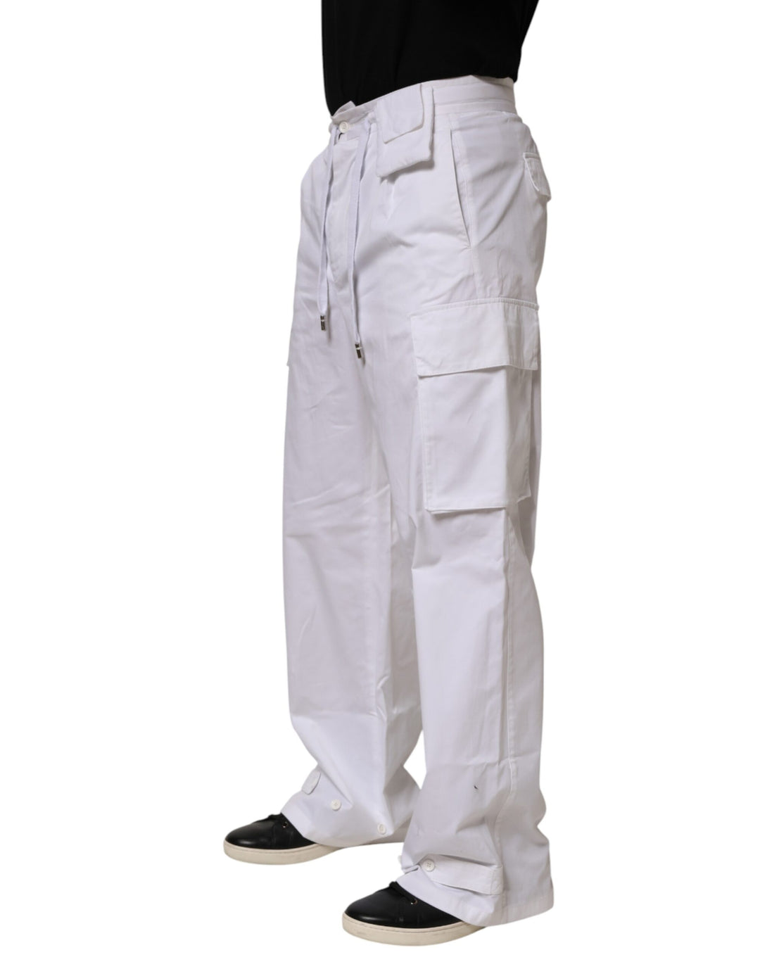 White Linen Straight Cargo Men Trouser Pants