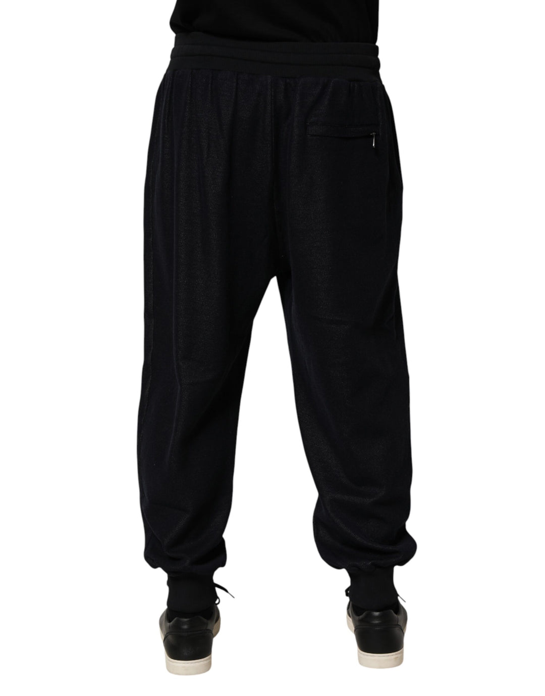 Black Cotton Blend Drawstring Jogger Jogger Pants
