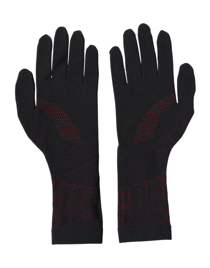 Black DG Logo Cotton Hands Mitten Men Gloves