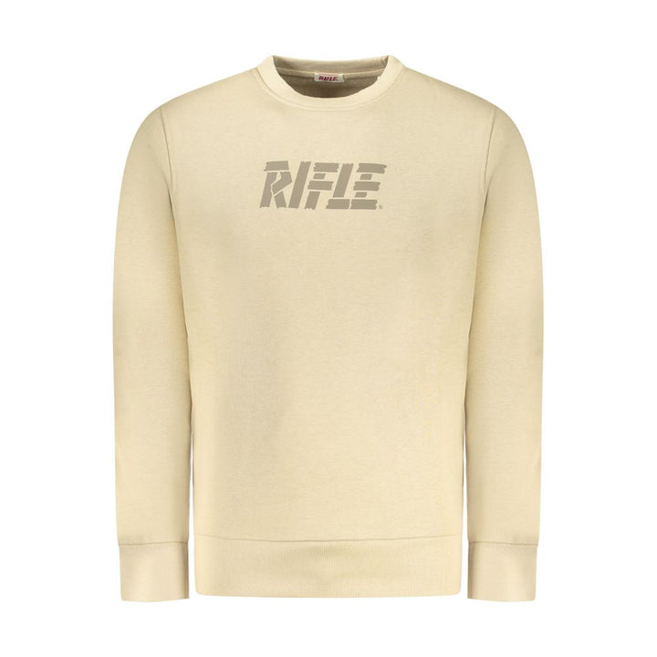 Beige Cotton Men Sweatshirt