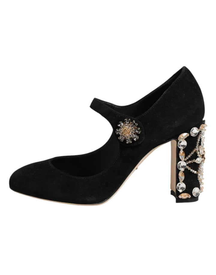 Black Embellsihed High Heels MARY JANES Shoes