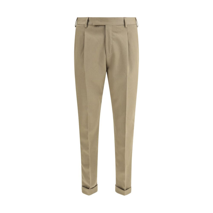 Bicolor Fleece Wool Dress Pants