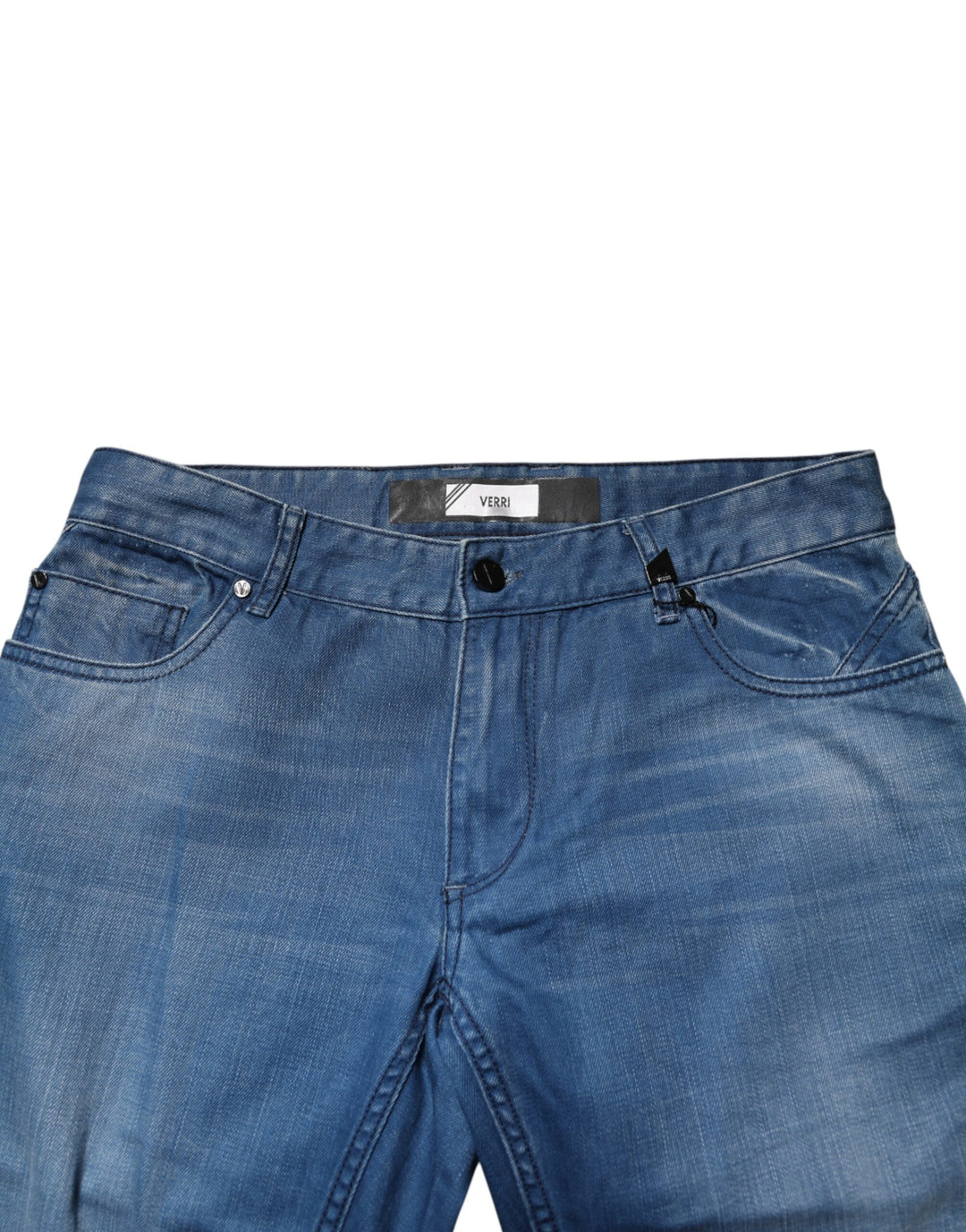 Blue Washed Cotton Regular Fit Men Denim Trouser Jeans