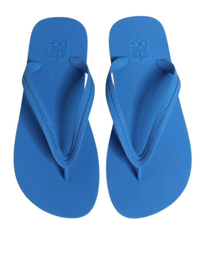 Blue White Logo Beachwear Flats Slipper Shoes