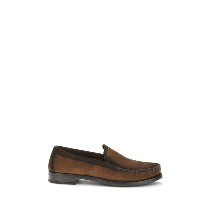 Brown Leather Slip-On Loafers