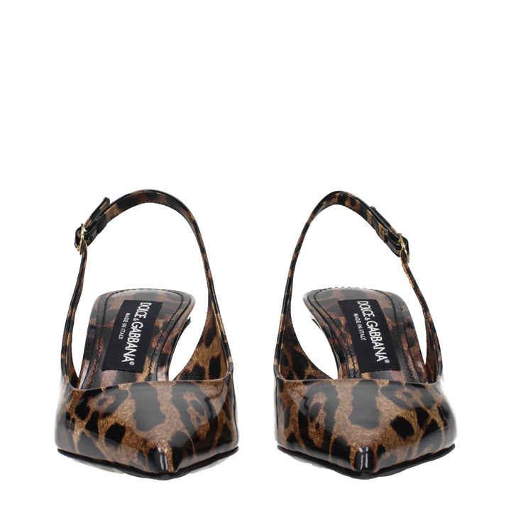 Brown Leather Stiletto Heel Sandals