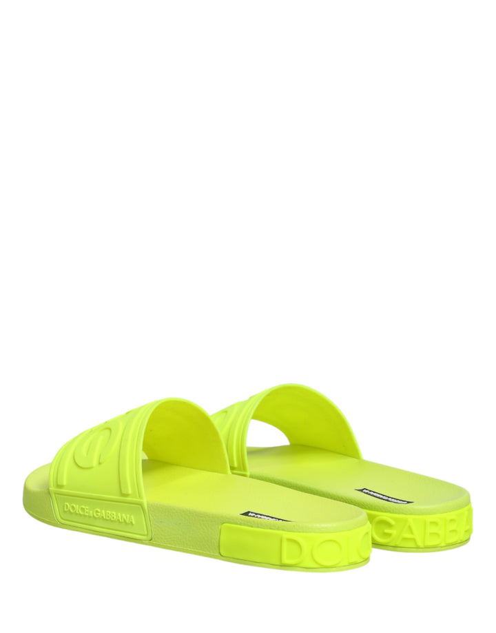 Green Rubber Slides Sandals Beachwear Shoes