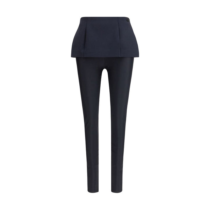Black Polyester Casual Pants