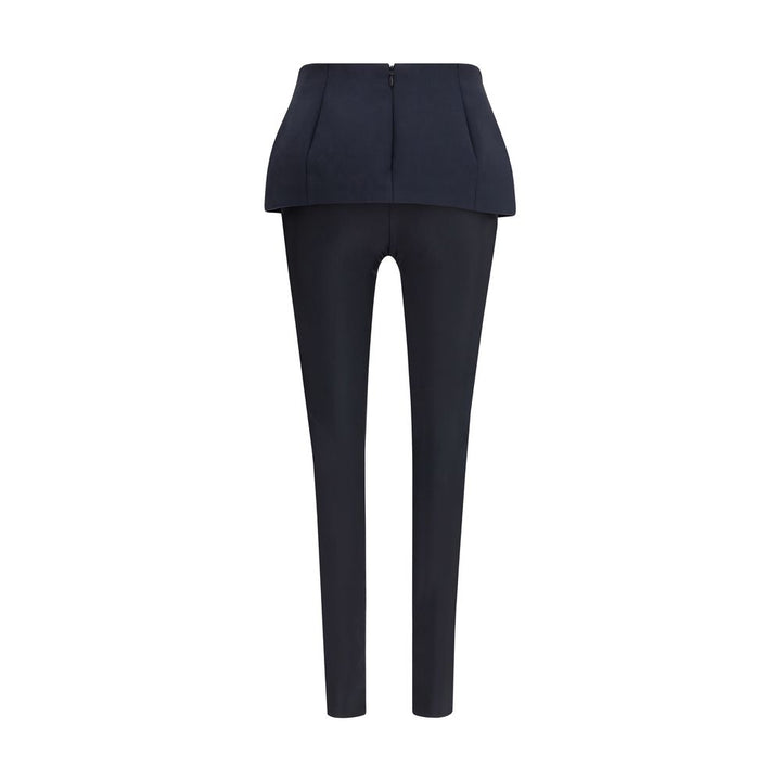 Black Polyester Casual Pants