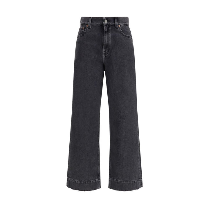 Black Cotton High-Waisted Jean
