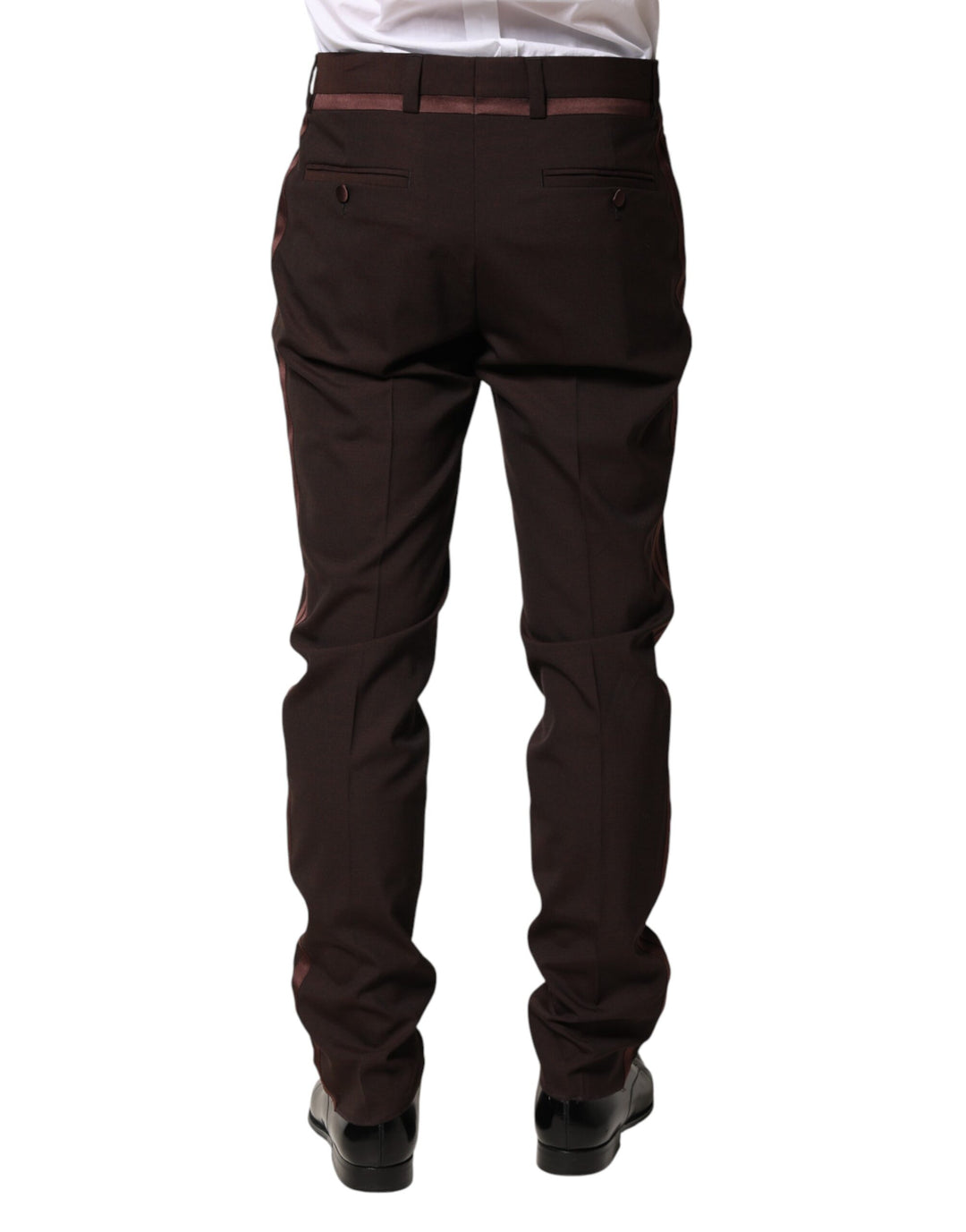 Brown Polyester Men Dress Trousers Pants