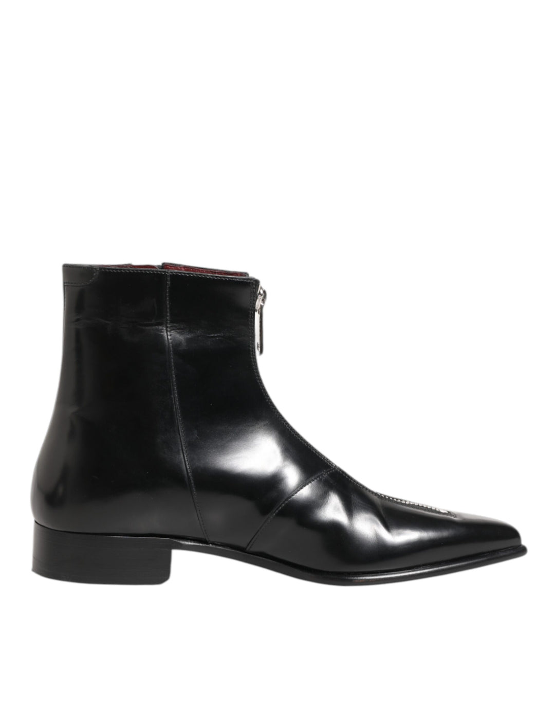 Black Leather Chelsea Short Ankle Boots Shoes