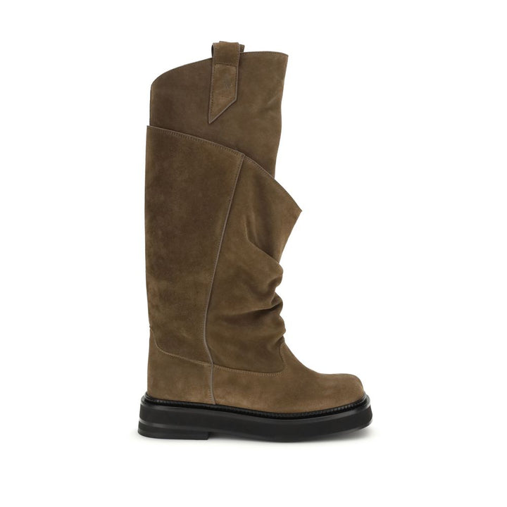 Brown Calf Leather Bos Taurus Lace-Up Boots