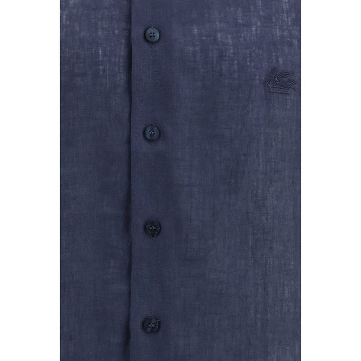 Blue Linen Dress Shirt