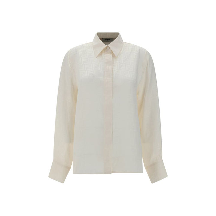 White Silk Pattern Shirt