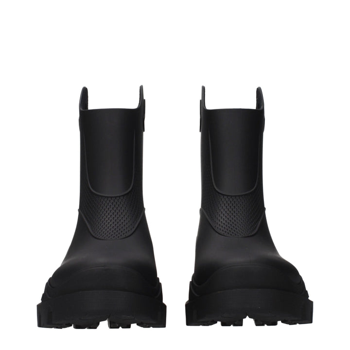 Black Cotton Ankle Boots