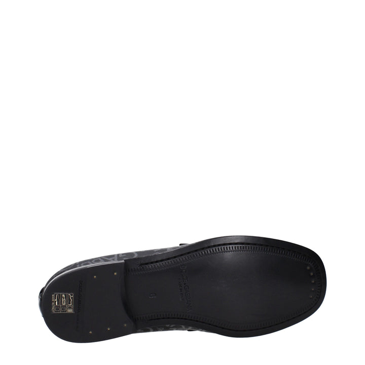 Black Fabric Slip-On Loafers