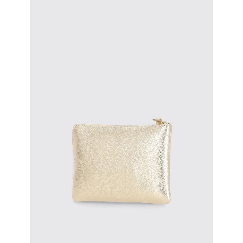 Gold Leather Clutch Bag