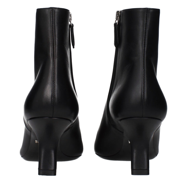 Black Leather Ankle Boots