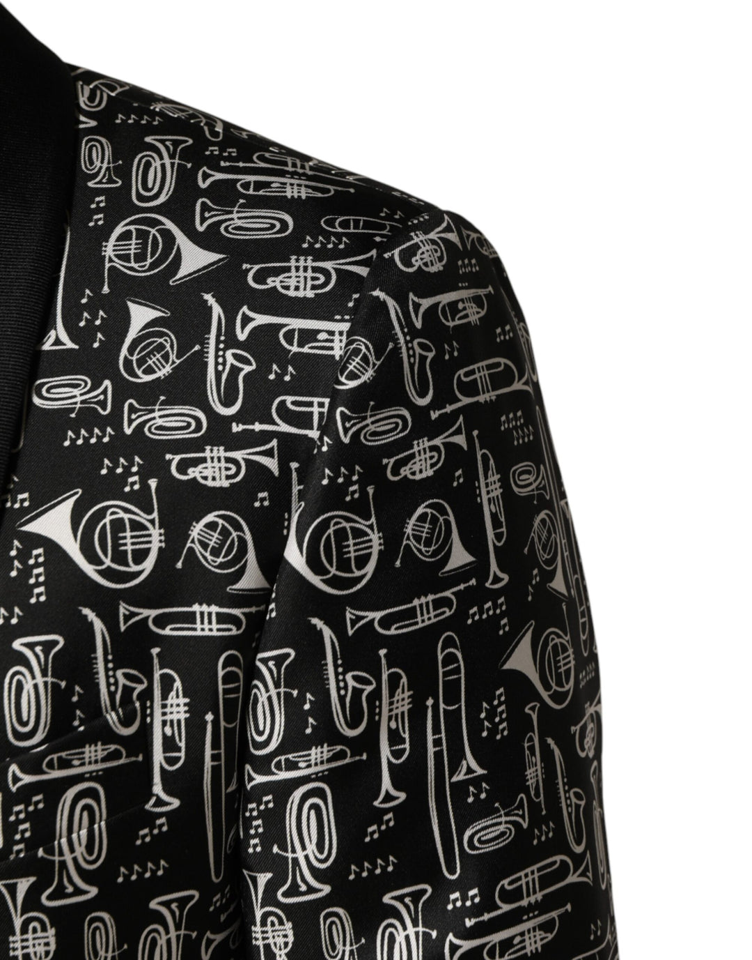 Black Jazz Club Silk Single Breasted Blazer