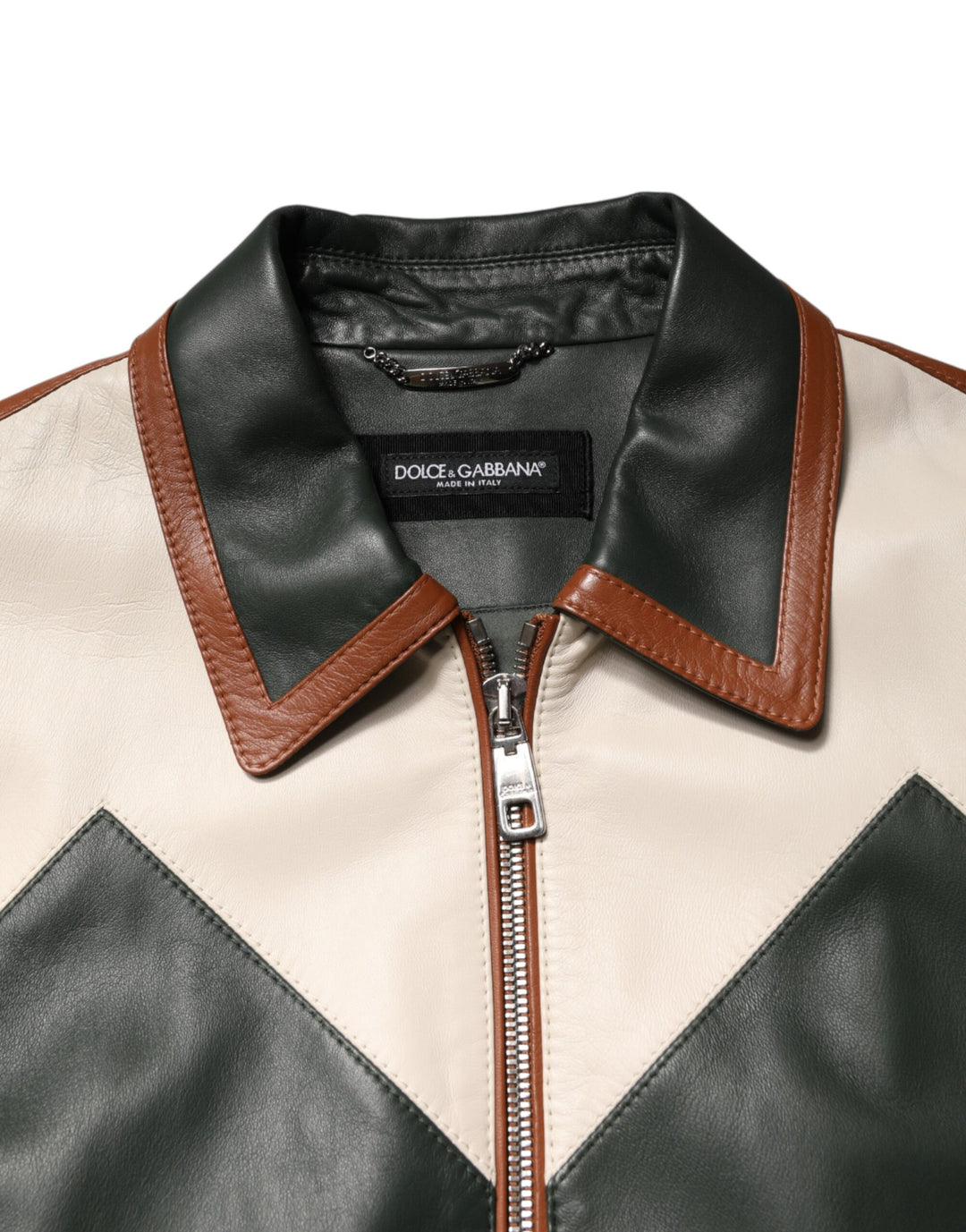 Multicolor Leather Full Zip men Biker Jacket
