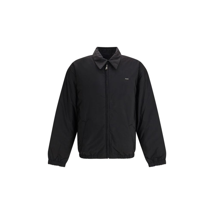 Black Recycled Polyamide Full-Length Jacket
